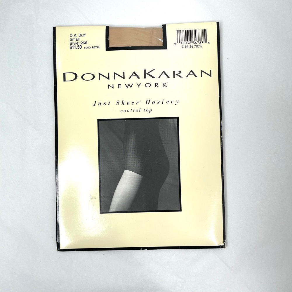 Vintage Donna Karan New York nude pantyhose Just Sheer Size Small control top